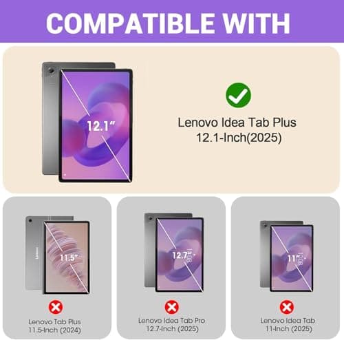 ProCase Tablet Case with Keyboard Compatible with Lenovo Idea Tab Plus 12.1"/Tab K12, Folio Cover with Magnetically Removable Wireless Keyboard, Multi-Angle Stand and Pen Holder, Black 2