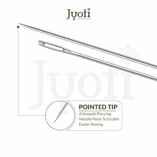 Jyoti Crewel Hand Sewing Needles, Medium-Length with Sharp Point and an Elongated Eye, Rust-Protective, Cloth Stitching Thread Steel, Used for Hand Embroidery Using Floss # 42405 (Size - 10)- 200 Pcs 5