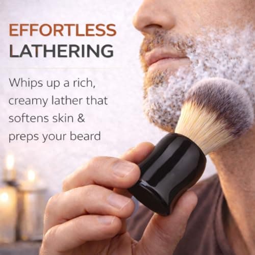 RUBAB MEN Premium Soft Shaving Brush for Men |Panther Edition| - Experience Luxury Shaving with Cruelty-Free Bristles & Elegant Solid Grip Black-Toned Handle | Handcrafted with Passion 3