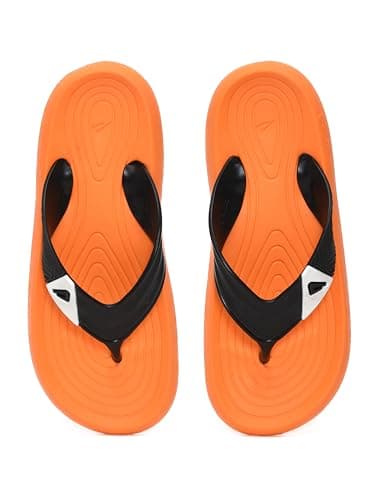Impakto Slide Sync Men Slippers | Lightweight Soft Cushioned Flip Flop | Anti-Skid Beach & Bathroom Chappal | Comfortable EVA Waterproof Sandals for Casual Use | Everyday Essentials Orange 4