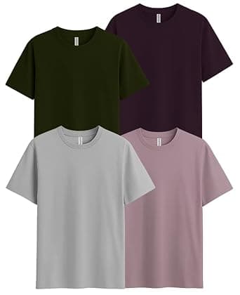 Sleepynuts Men's Regular Fit Round Neck Half Sleeves Solid Casual Wear T-Shirt