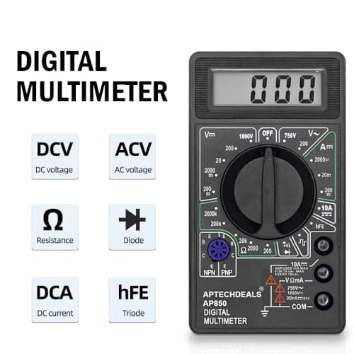 APTECH DEALS Digital Multimeter LCD AC DC Measuring Voltage Current (2000 Counts) 3