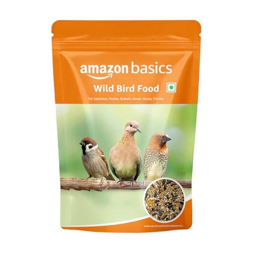 Amazon Basics Mix Seed Bird Food for Wild Birds | 1 Kg | 100% Natural | Energy-Rich & Easily Digestible | Suitable for All Life Stages | Made in India
