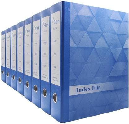 Bindex Asian Office Lever Arch Binder Box File Folder - Pack of 8, A4, Legal, Letter Size (Dark-Blue), Holds Up to 500 Sheets, PVC Free, Made in India