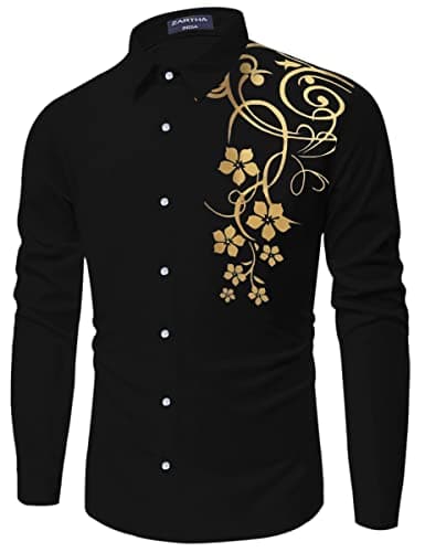 Zartha Men's Cotton Regular fit Full Sleeve Solid Casual Shirt, Black, 38, Pack of 1