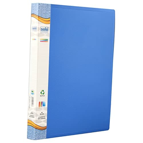 Solo 2-D A4 Ring Binder File Folder, Office Document Organizer with Inside Pocket, Presentation Display Plastic File for Certificates, Portfolio, Papers & Projects (1, Blue) 4
