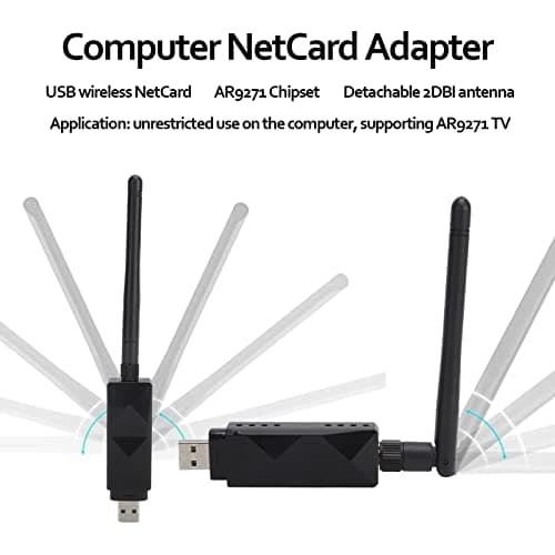 Gugxiom Ar9271 Usb Wireless Wifi Adapter With 2Dbi External Antenna,For Desktop Kali Linux Ubuntu Windows Xp 7 8 10 Ros,Black 2