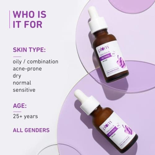 Plum 1% Retinol Advanced Anti Aging Night Face Serum with Bakuchiol | Boosts Collagen, Reduces Fine Lines & Wrinkles | Retinol Serum for Face | for Women & Men | Suits All Skin Types | 20ml 3