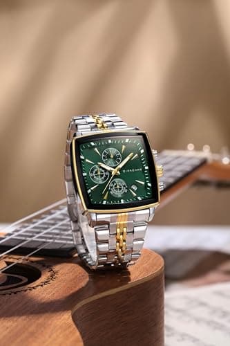 Giordano Multi Function Watch for Men with Square Dial, Stainless Steel Strap and Date Display 5