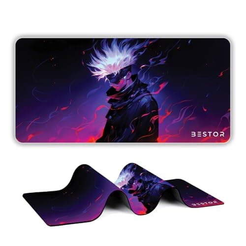 BESTOR Assassin Warrior Gaming Mouse Pad Gojo Mouse pad with Precise Cut Edges, Waterproof Surface & Non-Slip Rubber Base Stitched Edges Gaming Mouse Mat for Laptop (60cmx34cm)