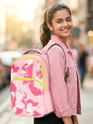 Safari Neoflora School Bag For Girls, Capacity - 36L, 2 Compartments Backpack For kids Pink 2