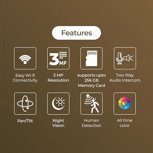 Trueview 3MP WiFi Robot Security Camera with 360° Rotation | All Time Color Night Vision | Smart Tracking | Two Way Audio | Alexa Compatible | 256GB SD Card Support | STQC Certified 3
