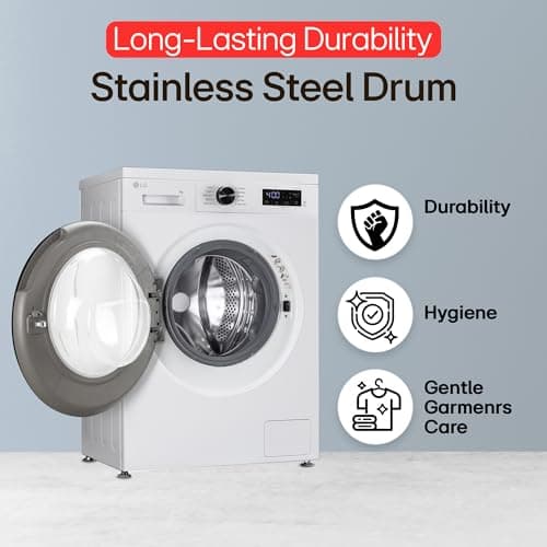 LG Smart Choice, 7 Kg, 5 Star, Steam, Inverter Direct Drive Technology, 6 Motion DD, Fully-Automatic Front Load Washing Machine (FHB1207Z2W, Remove Allergens & Stain, In-Built Heater, Essence White) 3