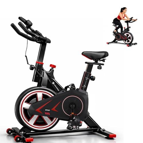 MAXPRO MP007 Spin Bike | Exercise Cycle for Home | 100KG Capacity | 8KG Flywheel | Adjustable Resistance | Silent Belt Drive |4way Adjustable Comfortable Seat Cushion | Indoor Cardio Workout Fitness B