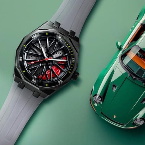 Carlington Nitro Series Analog Watches for Men | Unique Wheel Dial Design | Premium Silicone Strap | Stylish Sports Look | Quartz Movement Wrist Watches for Boys & Men_CT-7277 Grey 4
