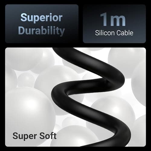 Zebronics Wattz 60CC2 Type-C to Type-C Soft Silicone Cable, PD 60W, 1 Meter, Durable, Charge & Sync, Rapid Charging, For Laptops, Tablets, Mobiles (Black) 5