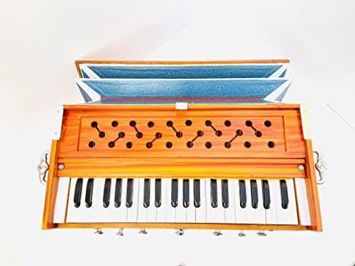 KHALSA MUSICAL Harmonium Beginners and Professionals |7 Stopper | 3 1/4 Octave | Double Bellow | 39 Keys | 2 Reeds (Bass- Male) | 3.2 Octave Hand Pumped Harmonium (Two Fold Bellow, Male Reed) 4