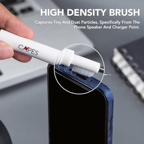 Capes 5 in 1 Multipurpose Device Cleaner Cleaning Tool Kit Set for Mobile Smartphones, Laptop, Computer, MacBooks, Desktop, Earphones, AirPods, Electronic Gadget Cleaner, Keyboard Cleaning Kit - White 5