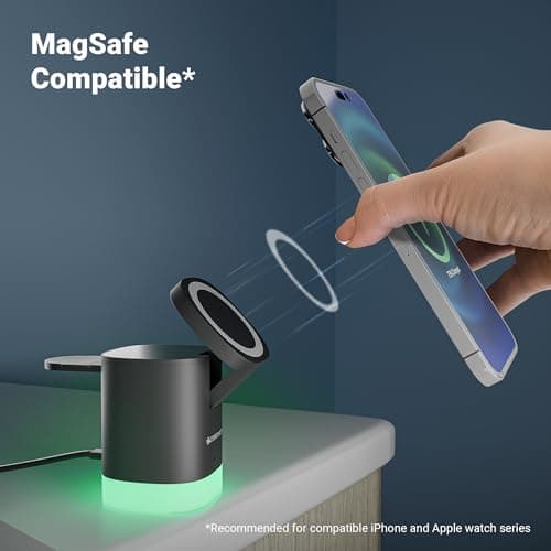 Zebronics 3-in-1 Wireless Foldable Charging Pad with 23W Output, MagSafe Compatible, Fast Charging, Built-in Protection, FOD, 1m Type-C Cable, for iPhone 16/15/14/13/12 Series(MagBoost 50,Matt Black) 4