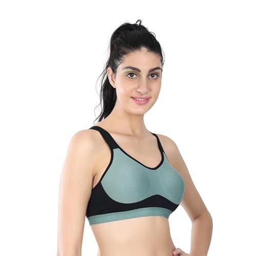 Heavy movement control improves using plus size sport bra created as a supportive bra offering padded stability, strong hold, breathable cotton sport fabric, secure straps, gym confidence, running. 4