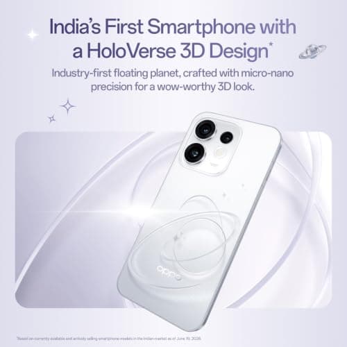 Oppo Reno16 5G (Starry White, 8GB, 256GB) | 3D Design | 50MP 3.5X Telephoto Camera | 4K 60fps HDR Video | AI Remix Collage | Snapdragon 7 Gen 4 | 6700mAh 80W SUPERVOOC | ColorOS 16 | IP69K 3