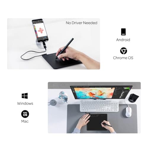 GAOMON S620 Drawing Tablet 6.5 x 4 Inch Graphics Tablet with 8192 Passive Pen 4 Customizable ExpressKeys for Digital Drawing & OSU & Online Teaching-for Mac Windows Android OS, Black 4