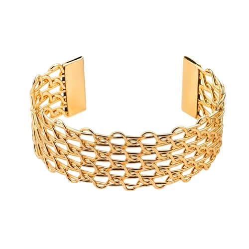 CLEO Be Bold Be You Premium Gold Plated Wrist Adjustable Cuff Bracelet Kada for Women | Stylish Anti-Tarnish Hypoallergenic Open Bangle | Rakhi Gift for Sister