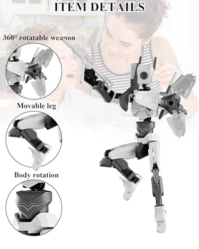 INOCEAN T13 Action Figure, Dummy 13 Action Figure Toy Articulated Movable Robot, Freedom Action Figure with Rotating Bearing Luxury Multi Weapons DIY, for Adult Children Men Collection Decoration 3