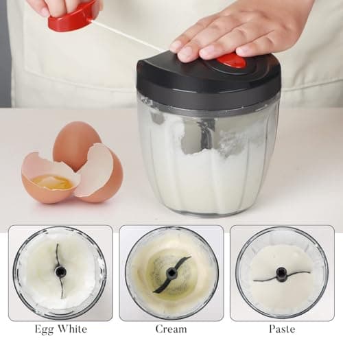 Velaniyu Multipurpose Vegetable Chopper for Kitchen | Manual Food Chopper Cutter with Sharp Stainless Steel Blades |Easy to Use, Time Saving Kitchen Tool 1000ml (Black) 4
