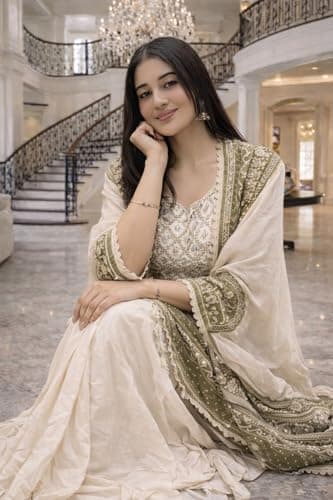 Fashion Since Women's And Girls Indowestern three piece set with embroidery Chinon Silk Fabric Dhoti Blouse Shrug Traditional Indian Ethnic Wear, Wedding Festive Occasion 4