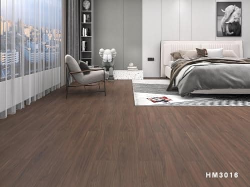 HEUREKA PVC Flooring Planks Tiles Self Adhesive Peel & Stick Wooden Design, 6 Planks, 12 Square Feet (Dark Brown_Oak) 2