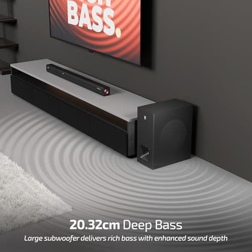 iBall Cinebar 560 800W Soundbar, True 5.1 CH, Dolby Audio, Wireless Subwoofer & Satellites, Triple Driver Audio, 20.32cm Subwoofer, BT v5.3, HDMI ARC, USB, AUX, LED Display, Wall Mountable, EQ Modes 3