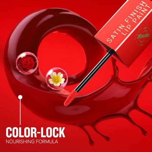 Daily Life Forever52 Satin Finish Lip Paint | Long-Lasting 16-Hour Wear | Moisturizing, Lightweight | Glossy, Smooth & Plump Lips (Coral Curve 04, Pink 4g) 5