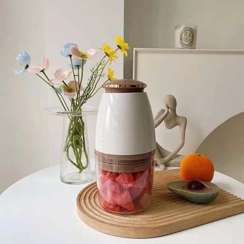 Electric Food Chopper, Plastic, Turquoise Blue, Medium Size, 12.5 x 12.5 x 8 cm 4