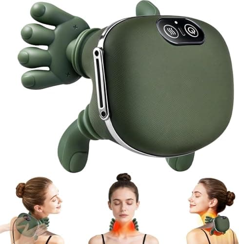 KIMEE NECK Heated Massager, Wireless Portable Shiatsu Neck and Back Massager, Electric Deep Tissue 4D Kneading Massage, Simulated Human Hand Design for Boar Pain Relief and Muscle Relax Boar Bristle H