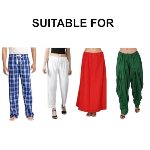 100% Pure Cotton 4 Colour Nadas/Pyjama Dori Strings Pack of 4 (15meters Each, Total 60 m) with Free Needle – Flat & Round Design, Durable & Soft, for Pyjamas, Sarees (Multi) 2