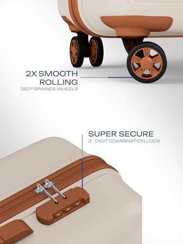 Safari Pentagon Pro 8 Wheels 75cm Large Size Trolley Bag, Hard Case Polypropylene, 360º Wheeling Check in Luggage, Suitcase for Travel, Trolley Bags for Travel, Luxury Beige 3