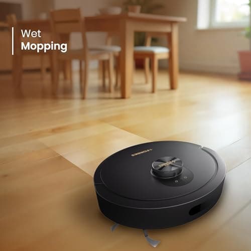 Eureka Forbes SmartClean Home Mapping Turbo, 7000Pa HyperSuction Robotic Vacuum Cleaner | LiDAR 3.0 & Quick Home Mapping | Wet Mopping | 3-Hour Run Time | Smart App Control | Voice Control 4