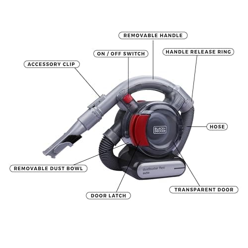 BLACK+DECKER PD1200AV-B1 12V Corded Dustbuster Flexi Auto Handheld Vacuum Cleaner, 560 ml Bowl Capacity, Car Vacuum Cleaner, 5 Meter Cable, 1 Year Manufacturer Warranty 3