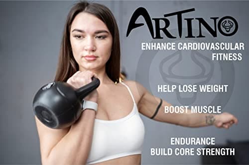 Artino Black Long Lasting 8 Kg PVC Kettlebell for Workout Great for Fullbody Workout, Cross-Training, Weight Loss & Strength Training 6
