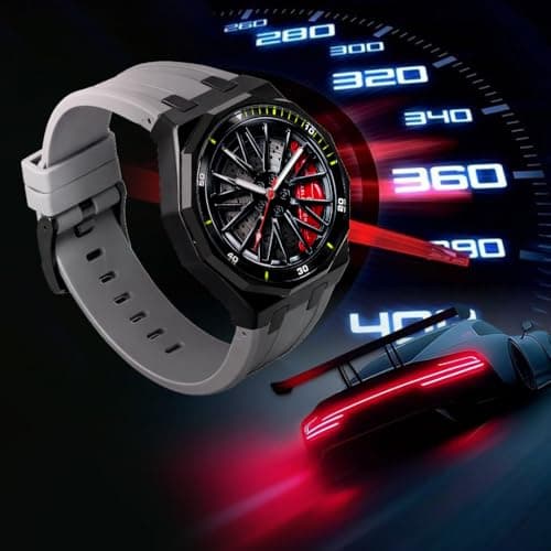 Carlington Nitro Series Analog Watches for Men | Unique Wheel Dial Design | Premium Silicone Strap | Stylish Sports Look | Quartz Movement Wrist Watches for Boys & Men_CT-7277 Grey 5