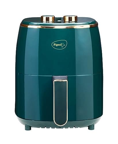 Pigeon Healthifry Manual Air Fryer, 360° High Speed Air Circulation Technology 1200 W With Non-Stick 4.2 liter Basket- Green