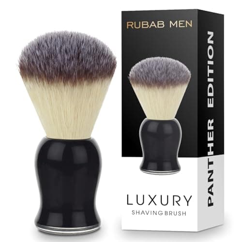 RUBAB MEN Premium Soft Shaving Brush for Men |Panther Edition| - Experience Luxury Shaving with Cruelty-Free Bristles & Elegant Solid Grip Black-Toned Handle | Handcrafted with Passion