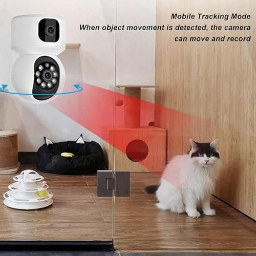 Guard Well 5MP Indoor WiFi Smart CCTV Camera for Home | 1080p HD | Color Night Vision | Motion Detection | Two Way Audio | Wireless Home Security Camera with Mobile App V380 Pro (CV Dual Lens) 5