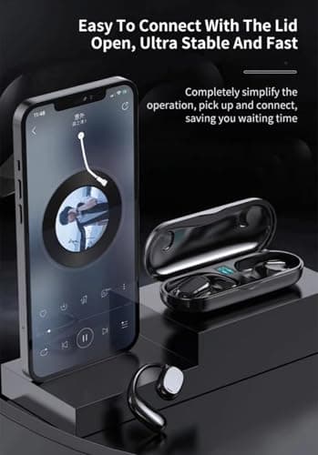 VEHOP JS270 OWS Open Ear Wireless Earbuds with Display | ENC Mic for Crystal-Clear Calls | 30hr Playtime with Type-C Fast Charging | BT5.3 Gaming Bluetooth Earphones | Touch Control Sports Headphone 4