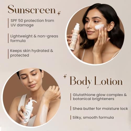 Glamveda Glutathione 8-Step Skin Brightening Skincare Routine Kit for Radiant, Even-Toned Skin | Face Wash, Peel-Off Mask, Serum, Face Cream, Sunscreen, Under Eye Cream, Bath Soap & Body Lotion 5