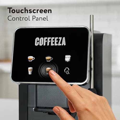 COFFEEZA Lattisso Pro One-Touch Coffee Machine | Cappuccino, Latte, Espresso & Lungo | 19-Bar, Milk Frother, Auto Clean, Original Line Compatible 3