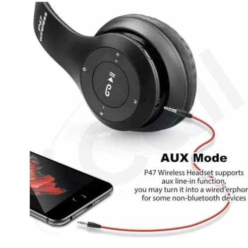 P47 Wireless Portable Gaming Headphone Microphone Stereo Card Support Bluetooth Headset (Black) 4