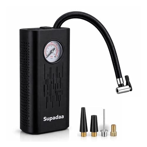Supadaa Cordless Tyre Inflator Portable Air Compressor Pump with Digital Pressure Gauge 5000mAh Rechargeable Battery Mini Wireless Air Pump for Car Bike Cycle Scooter Ball Inflation 60 PSI