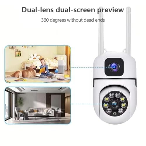 Guard Well 4+4MP Smart WiFi PTZ CCTV Camera for Home Outdoor | 360° View | Color Night Vision | Two Way Audio | Wireless Security Camera with Mobile App V380 Pro (Dual Lens Mini Dome) 2